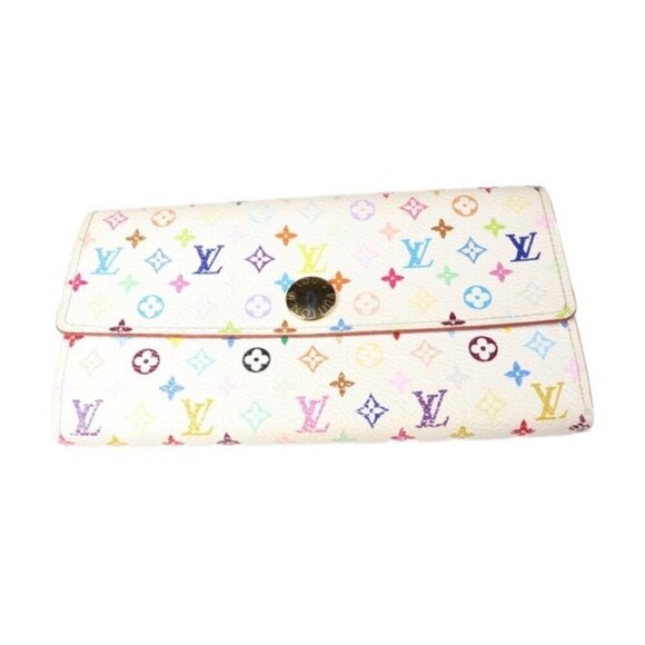 Louis Vuitton X Takashi Murakami White Monogram Multicolore Sarah Wallet - Picture 1 of 12